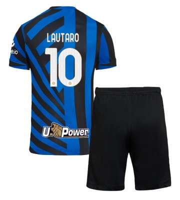 Inter Milan Lautaro Martinez #10 Primera Equipación Niños 2024-25 Manga Corta (+ Pantalones cortos)